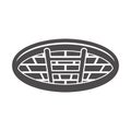 Open sewer manhole icon in flat style. Royalty Free Stock Photo